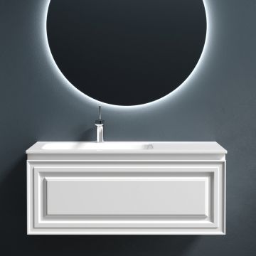 Тумба подвесная Sancos (Санкос) Very 995х445х406 мм, c одним ящиком оснащенным доводчиками, левая, Bianco, (без раковины) (VR100LW)