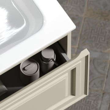 Тумба подвесная Sancos (Санкос) Very 790х445х406 мм, c одним ящиком оснащенным доводчиками, Beige Soft, (без раковины) (VR80CE)