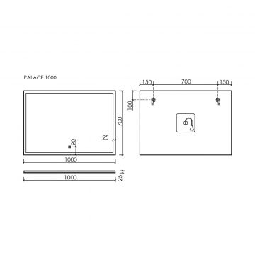 Зеркало для ванной комнаты Sancos (Санкос) Palace 1000х700 мм, с подсветкой, (PA1000)