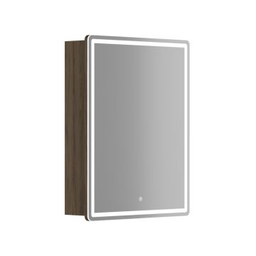 Зеркальный шкаф для ванной комнаты Sancos (Санкос) Mirror 590х150х740 мм, с LED подсветкой, цвет дуб чарльстон, (MI60ECH)