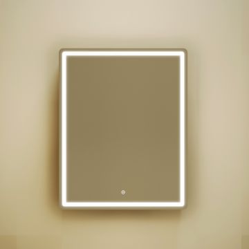 Зеркальный шкаф для ванной комнаты Sancos (Санкос) Mirror 590х150х740 мм, с LED подсветкой, цвет дуб чарльстон, (MI60ECH)