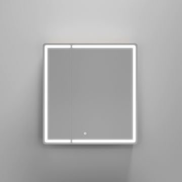 Зеркальный шкаф для ванной комнаты Sancos (Санкос) Mirror 690х150х740 мм, с LED подсветкой, цвет дуб галифакс натуральный, с розеткой (MI70EG)