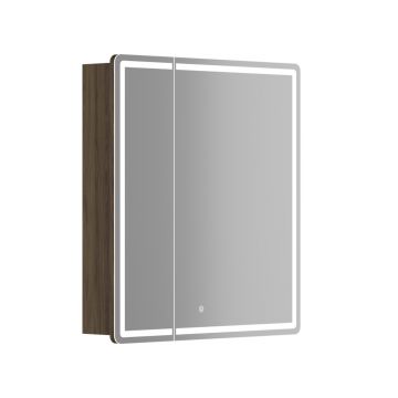 Зеркальный шкаф для ванной комнаты Sancos (Санкос) Mirror 690х150х740 мм, с LED подсветкой, цвет дуб чарльстон, с розеткой, (MI70ECH)