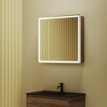 Зеркальный шкаф для ванной комнаты Sancos (Санкос) Mirror 790х150х740 мм, с LED подсветкой, цвет дуб чарльстон, (MI80ECH)