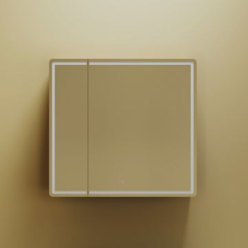 Зеркальный шкаф для ванной комнаты Sancos (Санкос) Mirror 790х150х740 мм, с LED подсветкой, цвет дуб чарльстон, (MI80ECH)