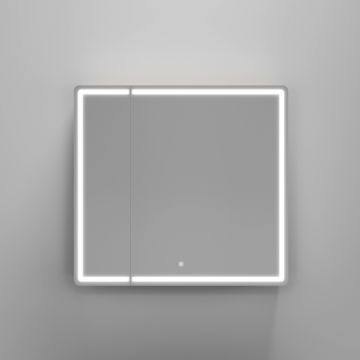 Зеркальный шкаф для ванной комнаты Sancos (Санкос) Mirror 790х150х740 мм, с LED подсветкой, цвет дуб галифакс натуральный, (MI80EG)