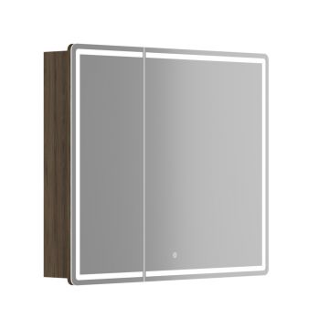 Зеркальный шкаф для ванной комнаты Sancos Mirror 890х150х740 мм, с LED подсветкой, цвет дуб чарльстон, (MI90ECH)