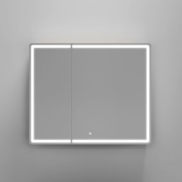 Зеркальный шкаф для ванной комнаты Sancos Mirror 890х150х740 мм, с LED подсветкой, цвет дуб галифакс натуральный, (MI90EG)