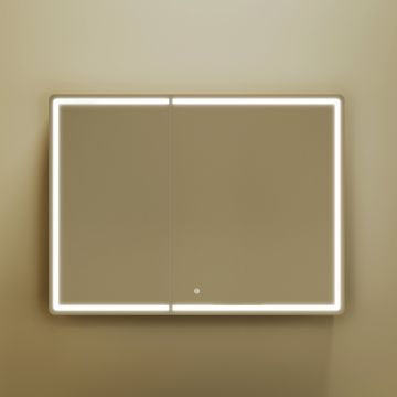 Зеркальный шкаф для ванной комнаты Sancos (Санкос) Mirror 990х150х740 мм, с LED подсветкой, цвет дуб чарльстон, (MI100ECH)