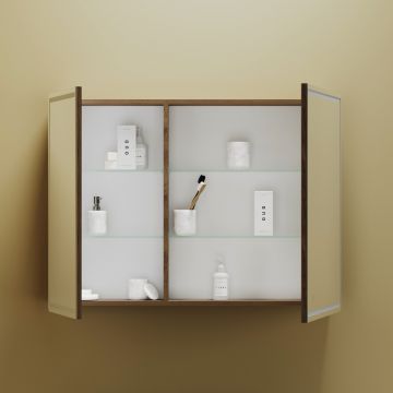 Зеркальный шкаф для ванной комнаты Sancos (Санкос) Mirror 990х150х740 мм, с LED подсветкой, цвет дуб чарльстон, (MI100ECH)