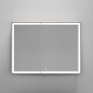Зеркальный шкаф для ванной комнаты Sancos Mirror 990х150х740 мм, с LED подсветкой, цвет дуб галифакс натуральный, (MI100EG)