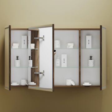 Зеркальный шкаф для ванной комнаты Sancos (Санкос) Mirror 1190х150х740 мм, с LED подсветкой, цвет дуб чарльстон, (MI120ECH)