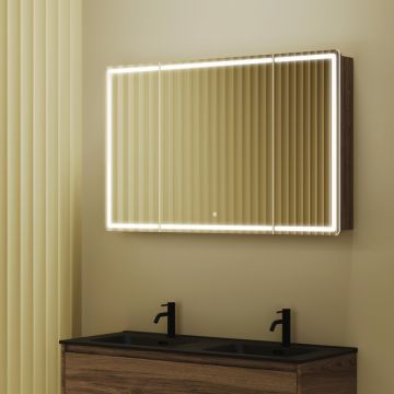 Зеркальный шкаф для ванной комнаты Sancos (Санкос) Mirror 1190х150х740 мм, с LED подсветкой, цвет дуб чарльстон, (MI120ECH)