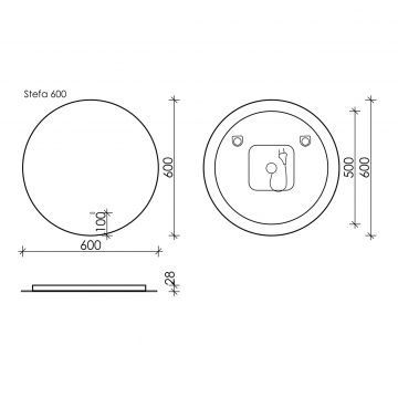 Зеркало для ванной комнаты Sancos (Санкос) Sfera D600 c подсветкой, (SF600)