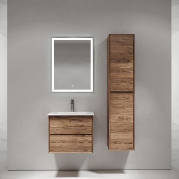 Тумба подвесная Sancos (Санкос) Marmi 2.0 590х445х520 мм, c двумя ящиками оснащенными доводчиками скрытого монтажа, цвет дуб чарльстон, (без раковины) (MR2.060ECH)