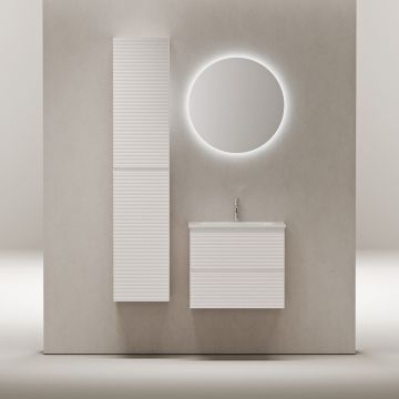 Тумба подвесная Sancos (Санкос) Folk 590х445х500 мм, c двумя ящиками оснащенными доводчиками, Bianco, (без раковины) (FL60W)