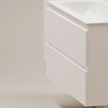 Тумба подвесная Sancos (Санкос) Folk 590х445х500 мм, c двумя ящиками оснащенными доводчиками, Bianco, (без раковины) (FL60W)