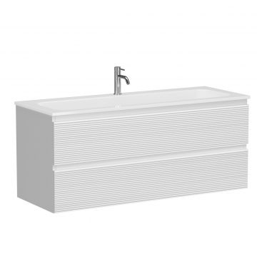 Тумба подвесная Sancos (Санкос) Folk 1195х445х500 мм, c двумя ящиками оснащенными доводчиками, Bianco, (без раковины) (FL120W)