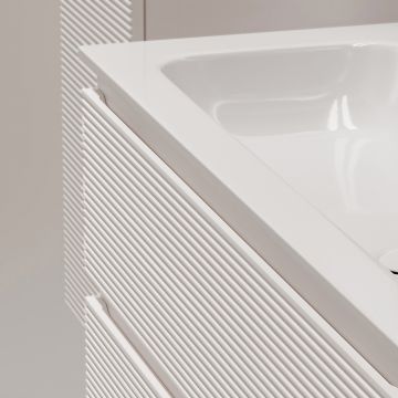 Тумба подвесная Sancos (Санкос) Folk 1195х445х500 мм, c двумя ящиками оснащенными доводчиками, Bianco, (без раковины) (FL120W)