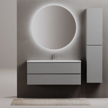 Тумба подвесная Sancos (Санкос) Folk 1195х445х500 мм, c двумя ящиками оснащенными доводчиками, Ergraut soft, (без раковины) (FL120ES)