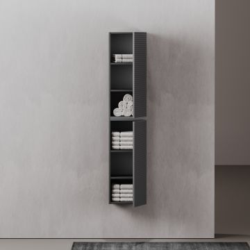 Шкаф-пенал подвесной Sancos (Санкос) Folk, 350х350х1650 мм, цвет Grey soft, (PFL35GS)