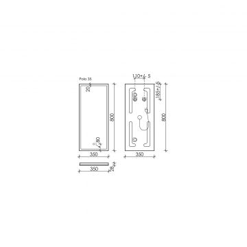 Зеркало для ванной комнаты Sancos Polo 350х800 мм, с подсветкой, (PL35)