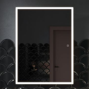 Зеркальный шкаф для ванной комнаты Sancos (Санкос) Cube 600х140х800 мм, с подсветкой, (CU600)