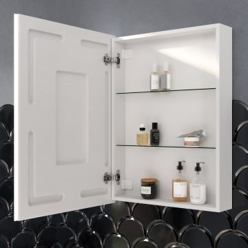 Зеркальный шкаф для ванной комнаты Sancos (Санкос) Cube 600х140х800 мм, с подсветкой, (CU600)