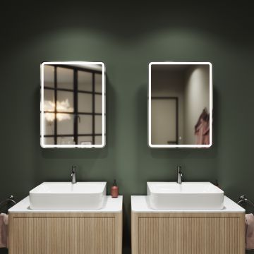 Зеркальный шкаф для ванной комнаты Sancos Diva 600х150х800 мм, с подсветкой, (DI600)