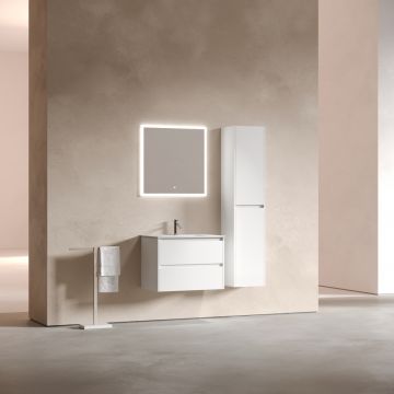 Тумба подвесная Sancos (Санкос) Libra 690х450х500 мм, c двумя ящиками оснащенными доводчиками, белый глянец, (без раковины) (LB70W)