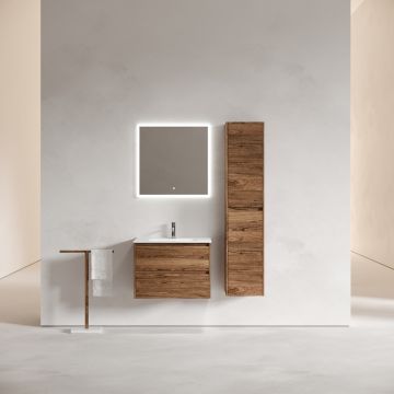 Тумба подвесная Sancos (Санкос) Libra 690х450х500 мм, c двумя ящиками оснащенными доводчиками, дуб чарльстон, (без раковины) (LB70ECH)