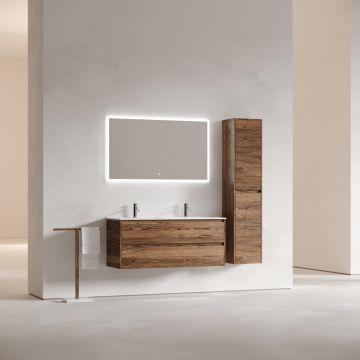 Тумба подвесная Sancos (Санкос) Libra 1190х450х500 мм, c двумя ящиками оснащенными доводчиками, дуб чарльстон, (без раковины) (LB120-2ECH)