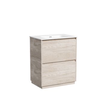 Тумба под раковину Sancos (Санкос) Libra Floor напольная, 690х450х840 мм, c двумя ящиками оснащенными доводчиками, дуб галифакс натуральный, (без раковины) (LB70FEG)