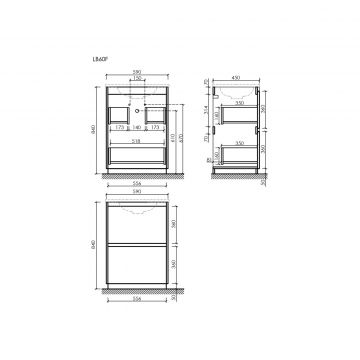 Тумба под раковину Sancos (Санкос) Libra Floor напольная, 590х450х840 мм, c двумя ящиками оснащенными доводчиками, белый глянец, (без раковины) (LB60FW)
