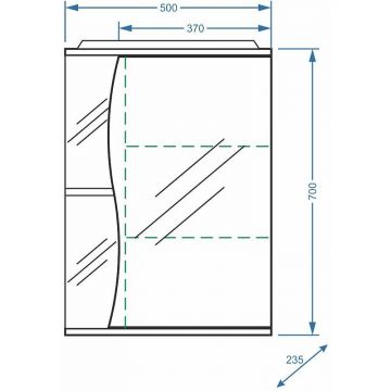 Зеркало-шкаф Stella (Стелла) Polar Верея 50/С, правое SP-00000032 белый