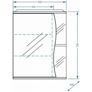 Зеркало-шкаф Stella (Стелла) Polar Верея 55/С, левое SP-00000040 белый