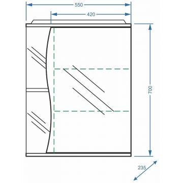 Зеркало-шкаф Stella (Стелла) Polar Верея 55/С, правое SP-00000041 белый