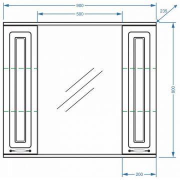 Зеркало-шкаф Stella (Стелла) Polar Кармела 85/С, SP-00001143 Ольха белая