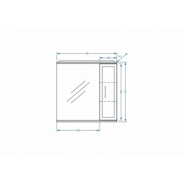 Зеркало-шкаф Stella (Стелла) Polar Концепт 70/С, правое SP-00000127 белый
