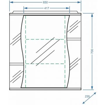Зеркало-шкаф Stella Polar (Стелла Поляр) Лолита 65/С, правое SP-00000054 белый