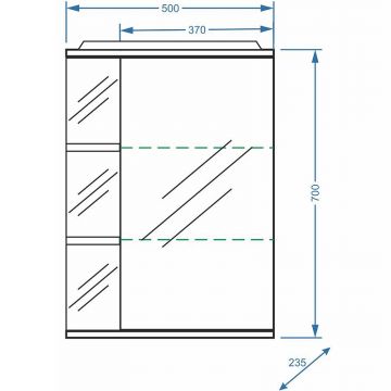 Зеркало-шкаф Stella (Стелла) Polar Нелея 50/С, правое SP-00000035 белый