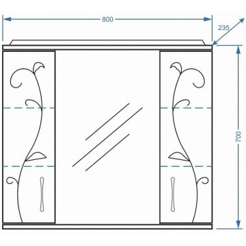 Зеркало-шкаф Stella (Стелла) Polar Фантазия 80/С SP-00000226 белый