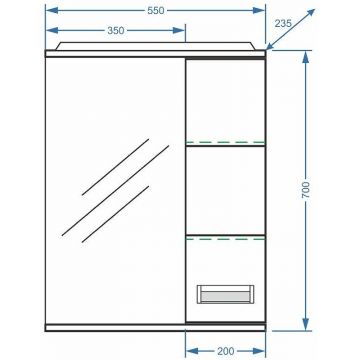 Зеркало-шкаф Stella (Стелла) Polar Фиора 55/С SP-00000209 белый