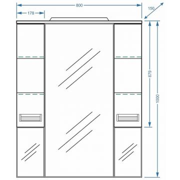 Зеркало-шкаф Stella (Стелла) Polar Фиора 80/С SP-00000210 белый