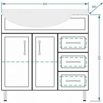 Тумба Stella (Стелла) Polar Концепт 80, SP-00000130 белый