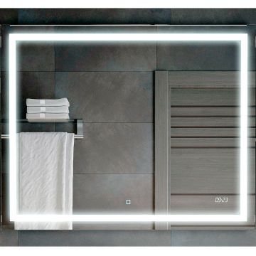 Зеркало LED Corozo (Корозо)Барго 1000х800, часы, сенсор SD-00001187 белый