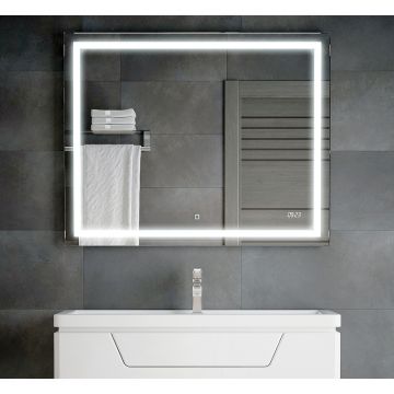 Зеркало LED Corozo (Корозо)Барго 1000х800, часы, сенсор SD-00001187 белый