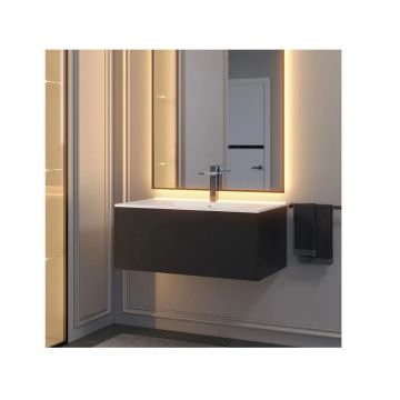 Тумба под раковину для ванной Uperwood Parma Premium, подвесная 85 см, черная