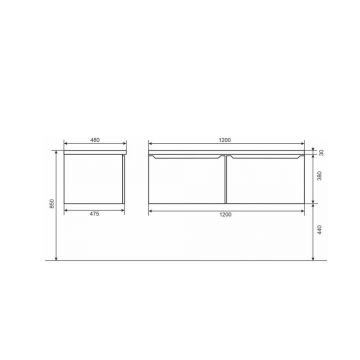 Тумба под раковину для ванной Uperwood (Аппервуд) Tanos, 120 см, подвесная, левая, белая