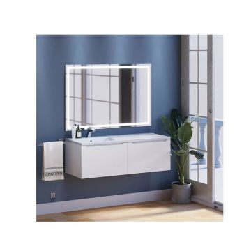 Тумба под раковину для ванной Uperwood (Аппервуд) Tanos, 120 см, подвесная, левая, белая
